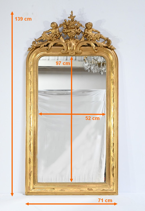 Importante Specchiera in Legno Dorato, Epoca Luigi Filippo - Metà XIX Secolo