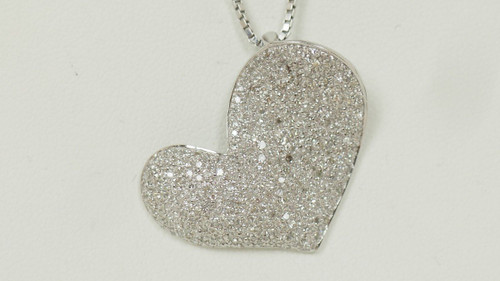 Collier Cœur En Or Blanc Et Diamants