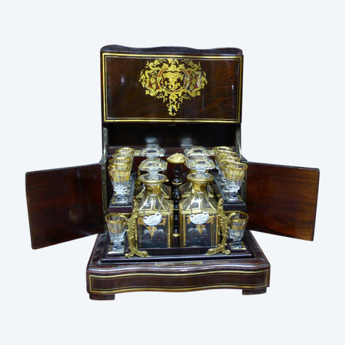 Boulle Marquetry Liqueur Cellar, Napoleon III Period