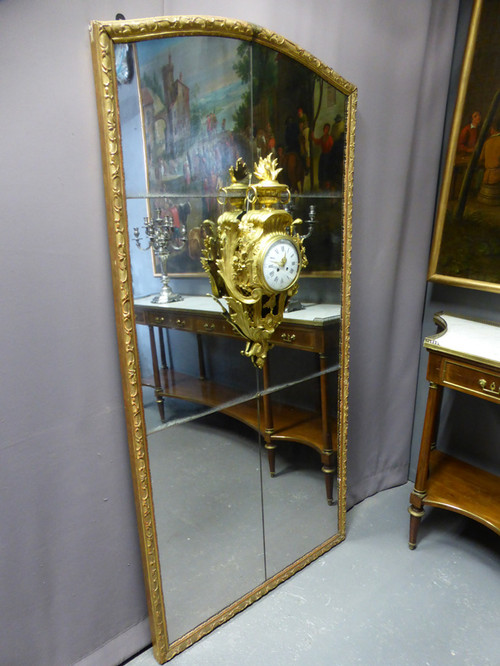Important Mirror With Cartel, Louis XVI Period