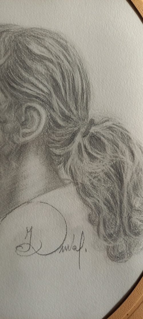Porträt von Isabelle Huppert/Zeichnung