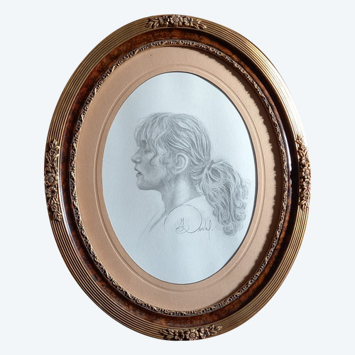 Porträt von Isabelle Huppert/Zeichnung