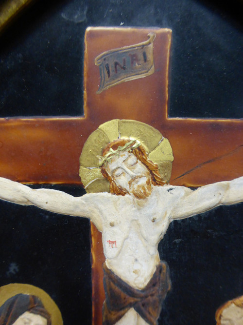 Religiöse Emaille aus dem 19. Jahrhundert