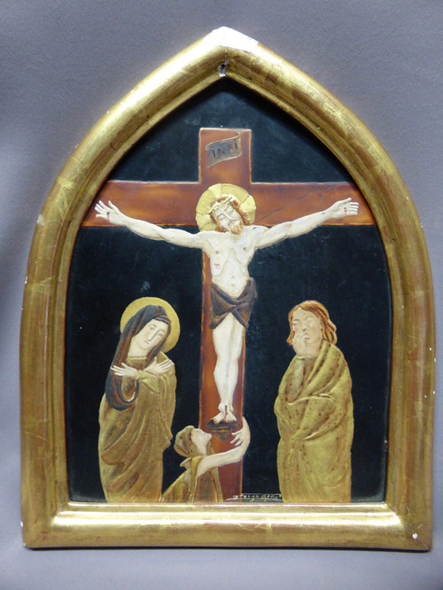 Religiöse Emaille aus dem 19. Jahrhundert