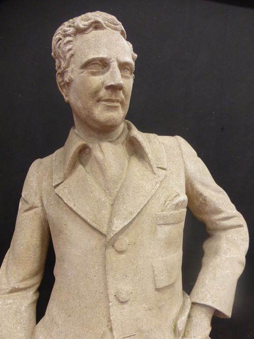 Große Statue (1.85 m) Von Reiter Aus Stein XX