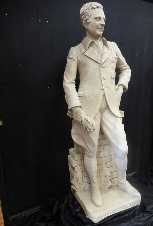 Große Statue (1.85 m) Von Reiter Aus Stein XX