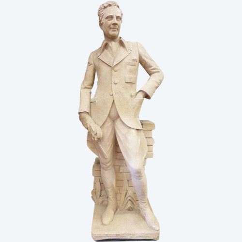 Große Statue (1.85 m) Von Reiter Aus Stein XX