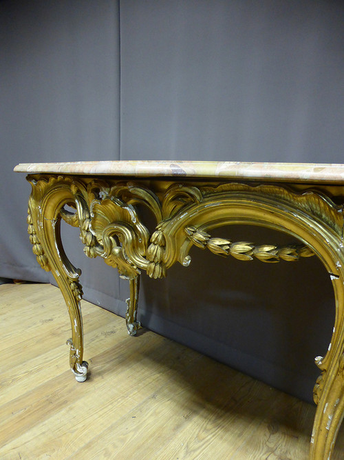 Console En Bois Doré Louis XV
