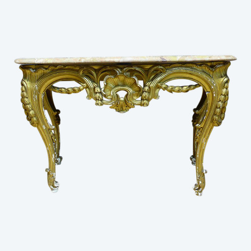 Console En Bois Doré Louis XV