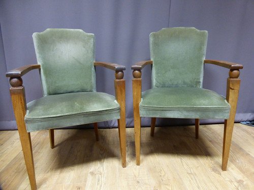 Paire De Fauteuils Dans Le Goût De Gilbert Poillerat