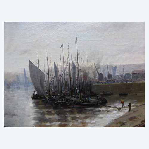Table XIX "Boats In Port" French School H.Delpech