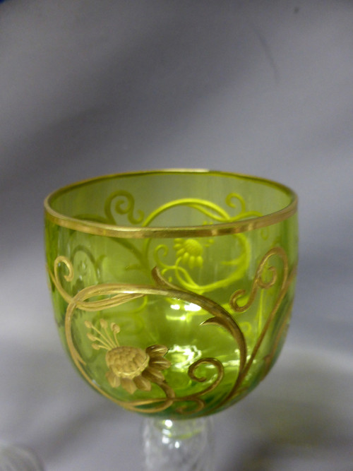 Suite Of 12 Rhine Wine Crystal Glasses