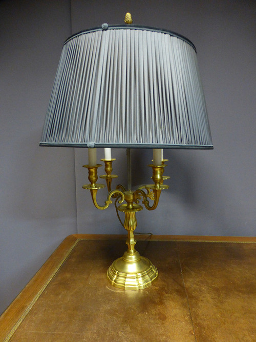 Lampada Bouillotte grande in bronzo dorato (0,90 m)