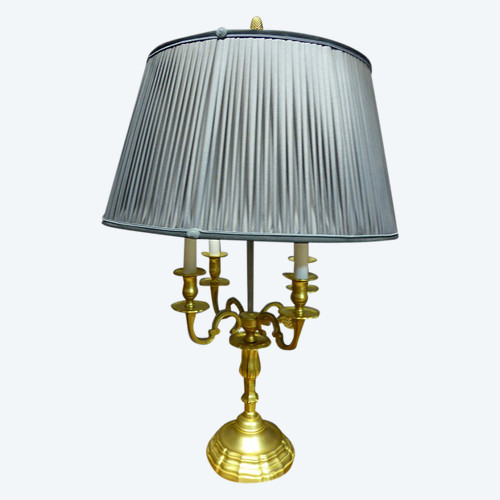 Lampada Bouillotte grande in bronzo dorato (0,90 m)