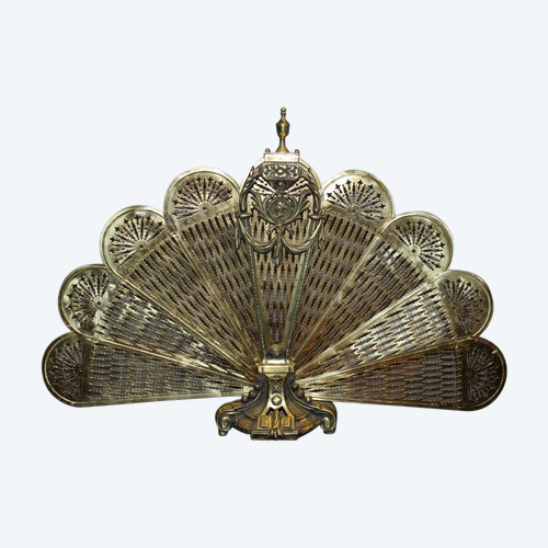 Firewall Fireplace Fan In Bronze And Brass XX Century