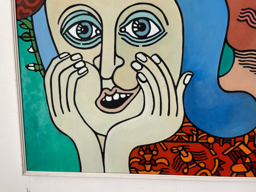 Zdenek Macku (1943-2006) - « good God » Acrylique Sur Toile 110 X 110