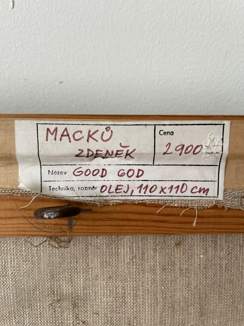 Zdenek Macku (1943-2006) - « good God » Acrylique Sur Toile 110 X 110
