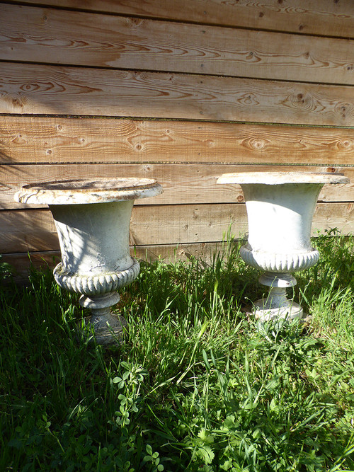 Pair Of Medici Vases In Cast Iron XIX