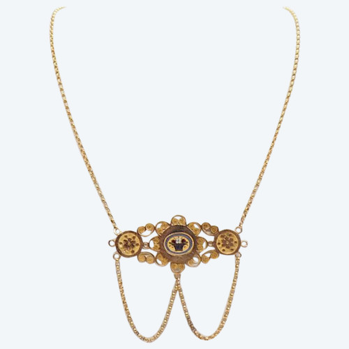 Collier En Or Jaune émaillé