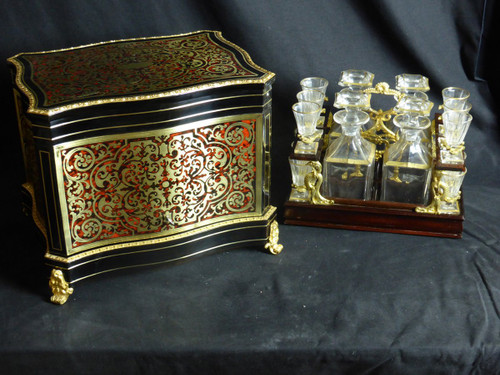 19th century Boulle wine cellar