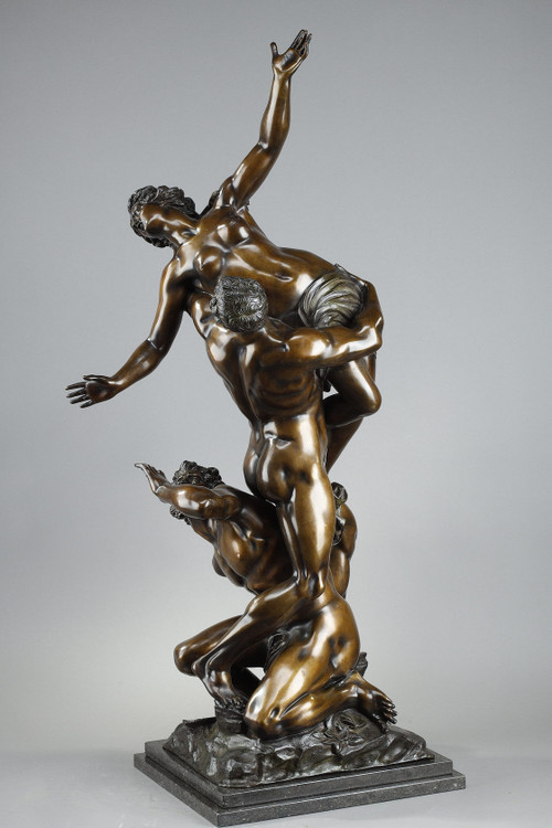 Scultura in bronzo - "Ratto dei Sabini" da Giambologna, XIX sec