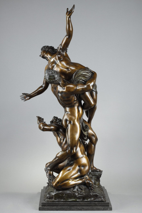 Scultura in bronzo - "Ratto dei Sabini" da Giambologna, XIX sec