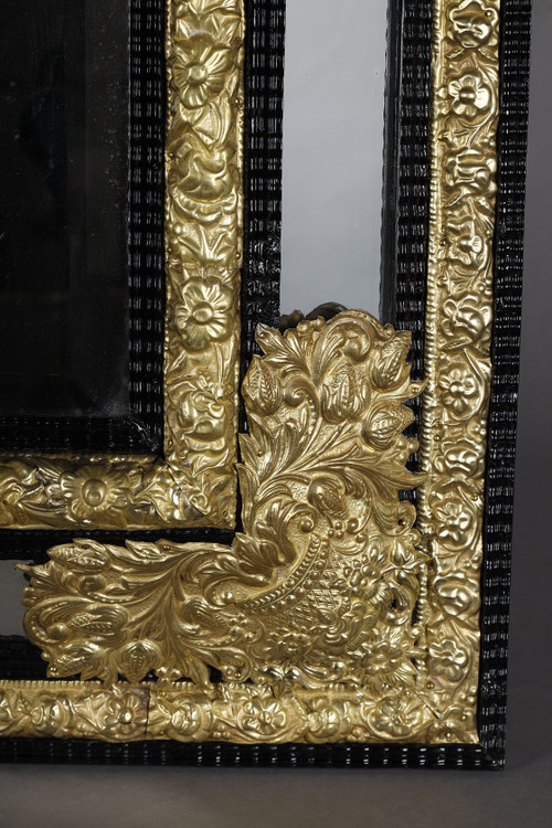 Improtant miroir à parecloses de style Louis XIV