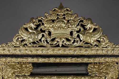 Improtant miroir à parecloses de style Louis XIV