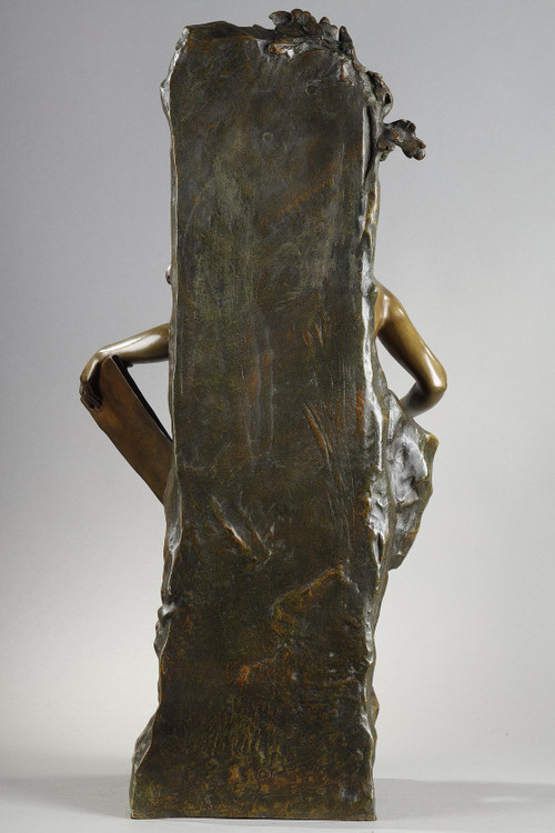 Scultura "Memoria" in bronzo patinato, firmata Emile Louis Picault, fine XIX secolo