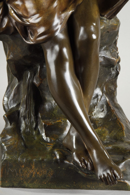 Scultura "Memoria" in bronzo patinato, firmata Emile Louis Picault, fine XIX secolo
