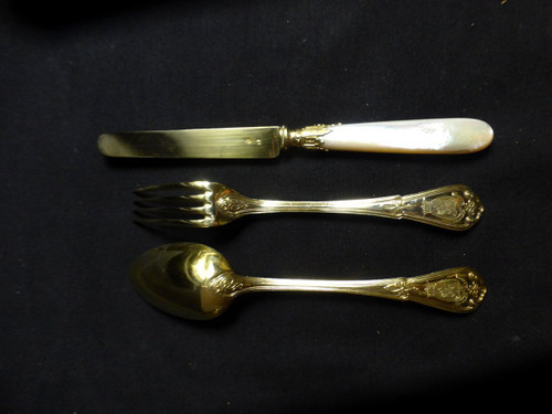 19th Century Armorié Vermeil Entremets Service