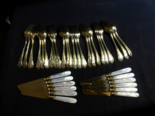 19th Century Armorié Vermeil Entremets Service