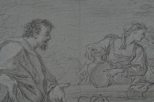Grand Dessin Sur Papier Bleu