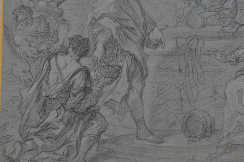 Grand Dessin Sur Papier Bleu