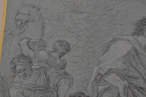 Grand Dessin Sur Papier Bleu
