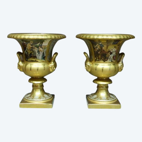 Pair Of Large Medici Porcelain Vases