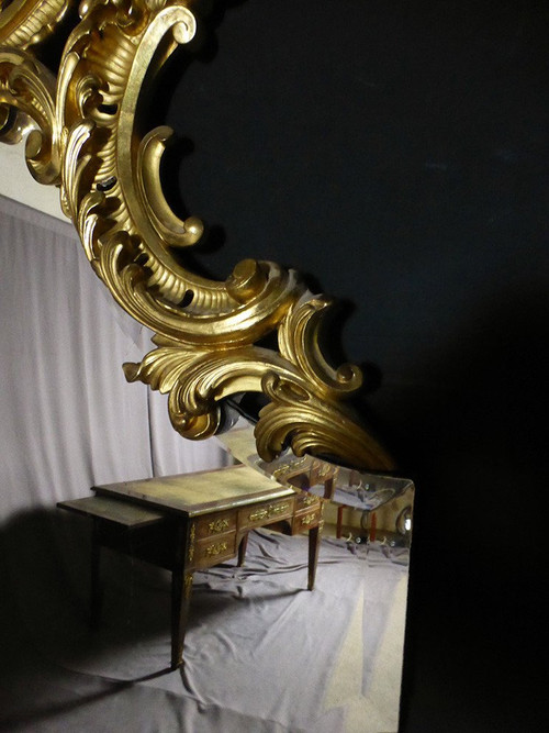 Grand Miroir De Pied En Bois Doré