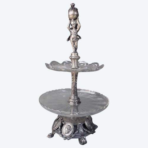 Silver Servant With Two Crista Trays