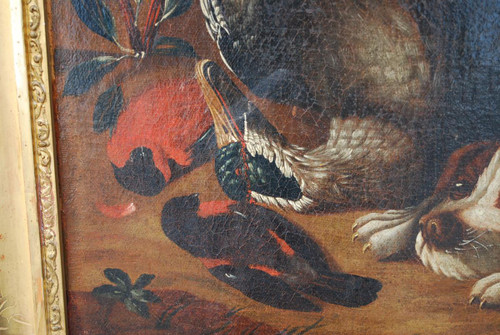 Still Life With Dog XVII Follower Of HONDE COTTER