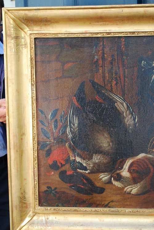 Still Life With Dog XVII Follower Of HONDE COTTER