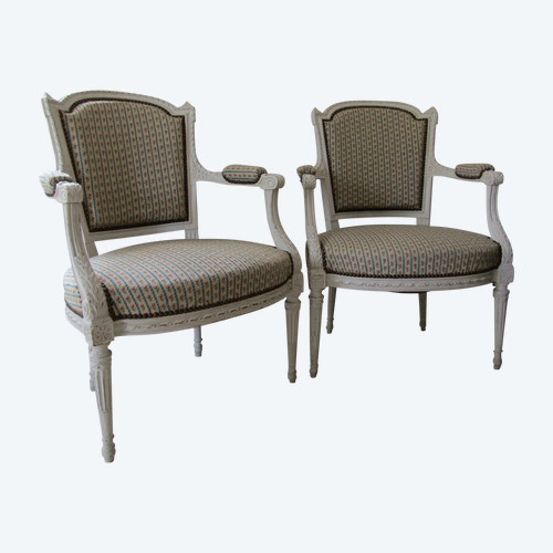 Paire de fauteuils Louis XVI