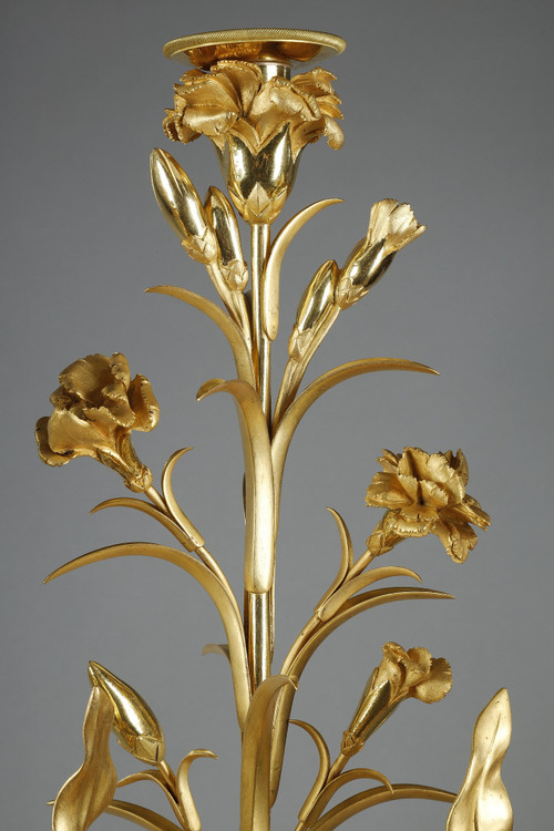 Coppia di candelabri a balaustra molto grandi, firmati Eugène HAZART