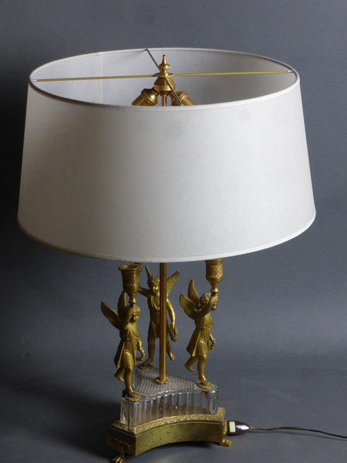 Wärmflaschenlampe aus vergoldeter Bronze aus dem 19. Jahrhundert