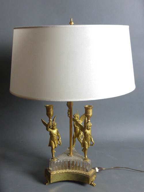 Wärmflaschenlampe aus vergoldeter Bronze aus dem 19. Jahrhundert