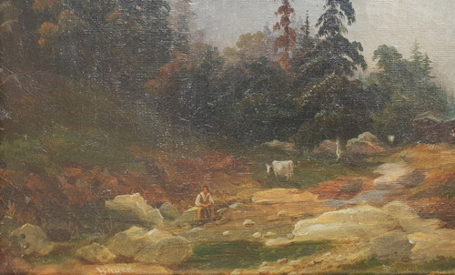 Augustin BADER - View of the Charmey Valley in Switzerland