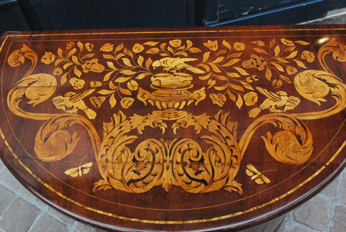 Meuble Demi Lune, Marqueterie , Hollande