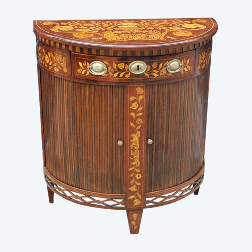 Meuble Demi Lune, Marqueterie , Hollande