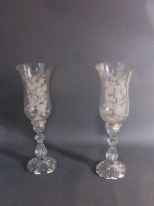 Engraved crystal tealight holder