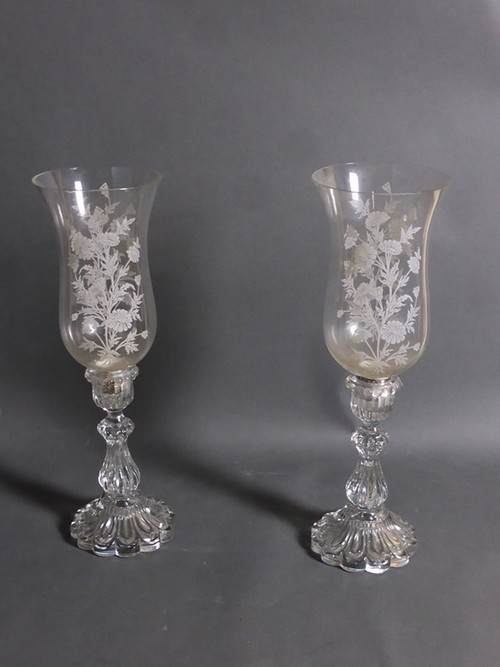 Engraved crystal tealight holder