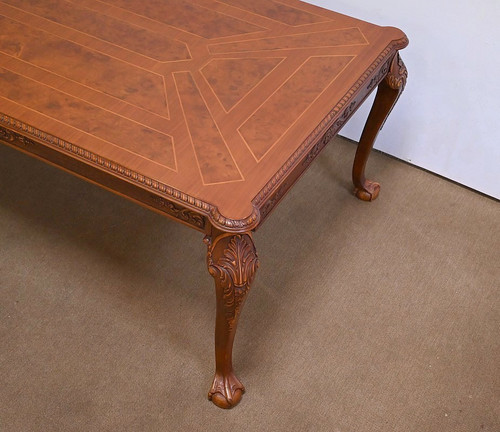 Important Rectangular Table, Chippendale Style, England - Mid-20th Century